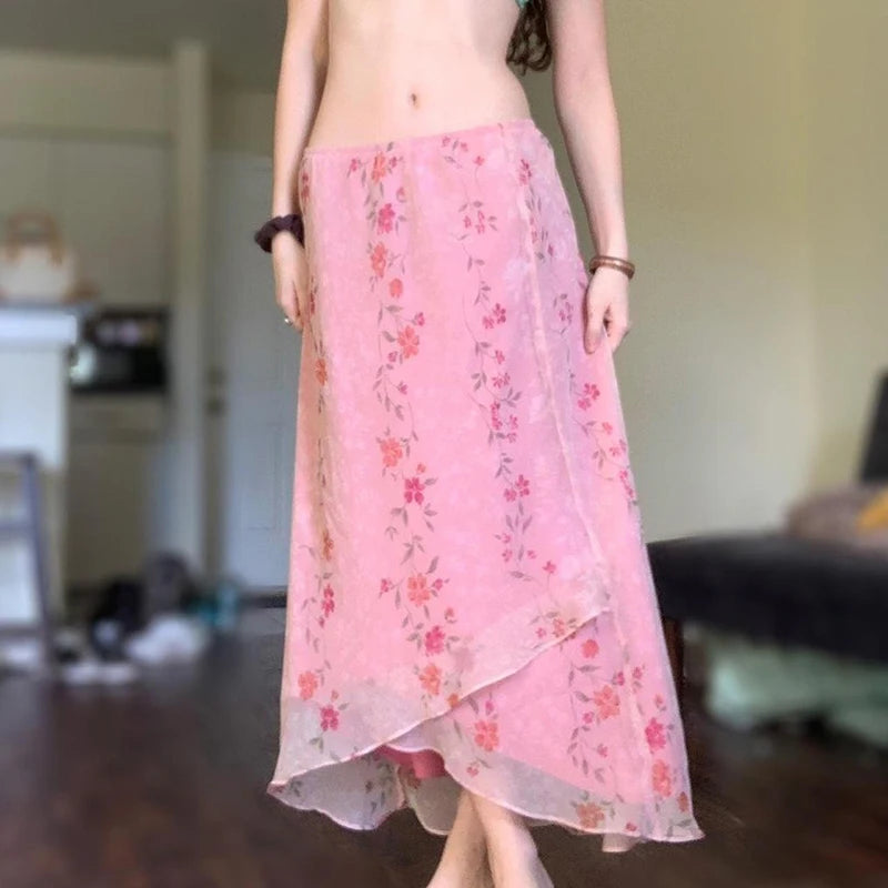 Blushing Petals Maxi Skirt