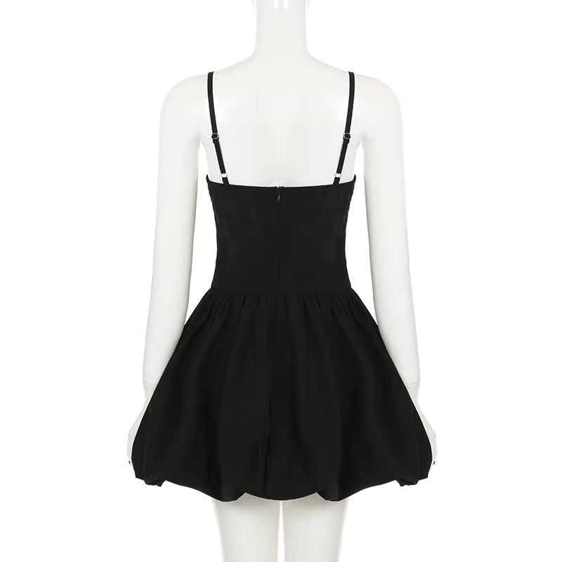 Midnight Bow Babydoll Dress