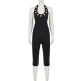Raven Eyelet Capri Jumpsuit