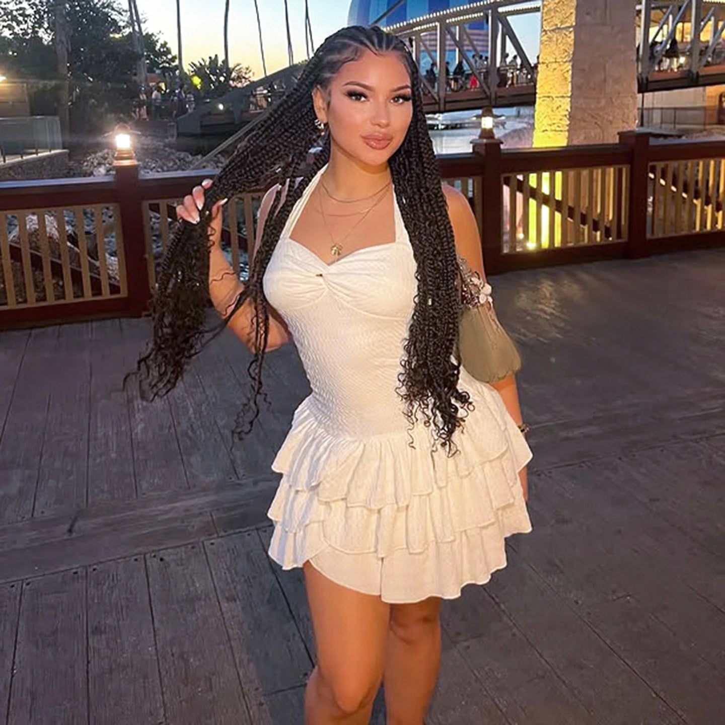 Sweetheart Ruffle Mini Dress