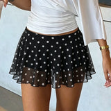 Dot After Dark Mini Skirt