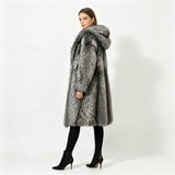 Midnight Chalet Hooded Faux Fur Coat