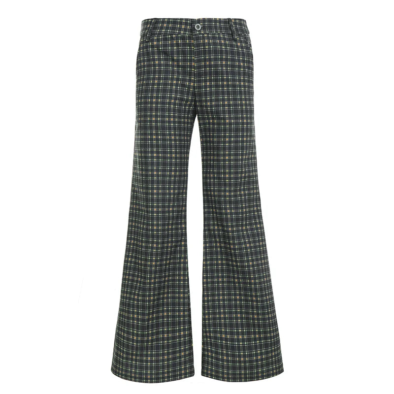 Campus Crush Plaid Flare Pants