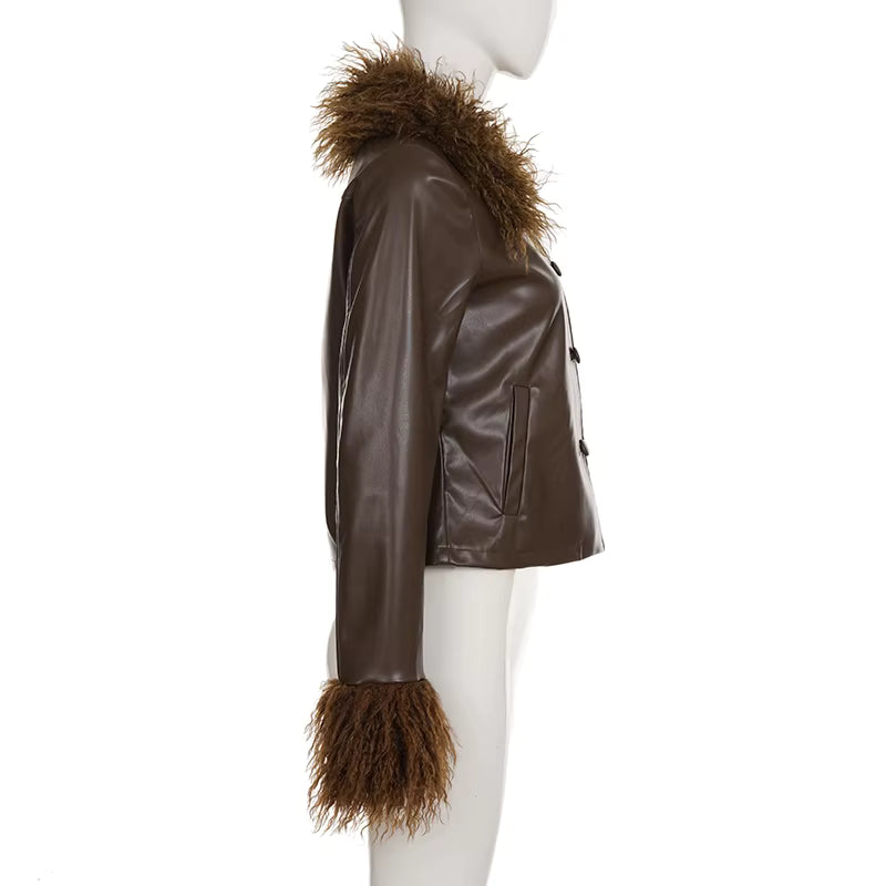 Mocha Muse Fur Trim Jacket