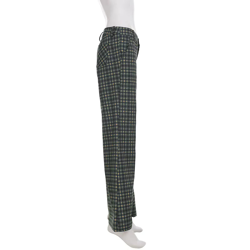 Campus Crush Plaid Flare Pants