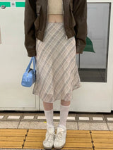 Off Duty Plaid Midi Skirt
