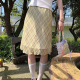 Off Duty Plaid Midi Skirt