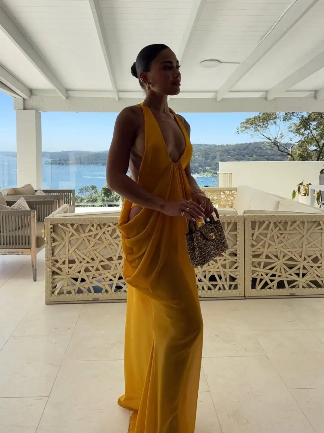Solara Drape Maxi Dress