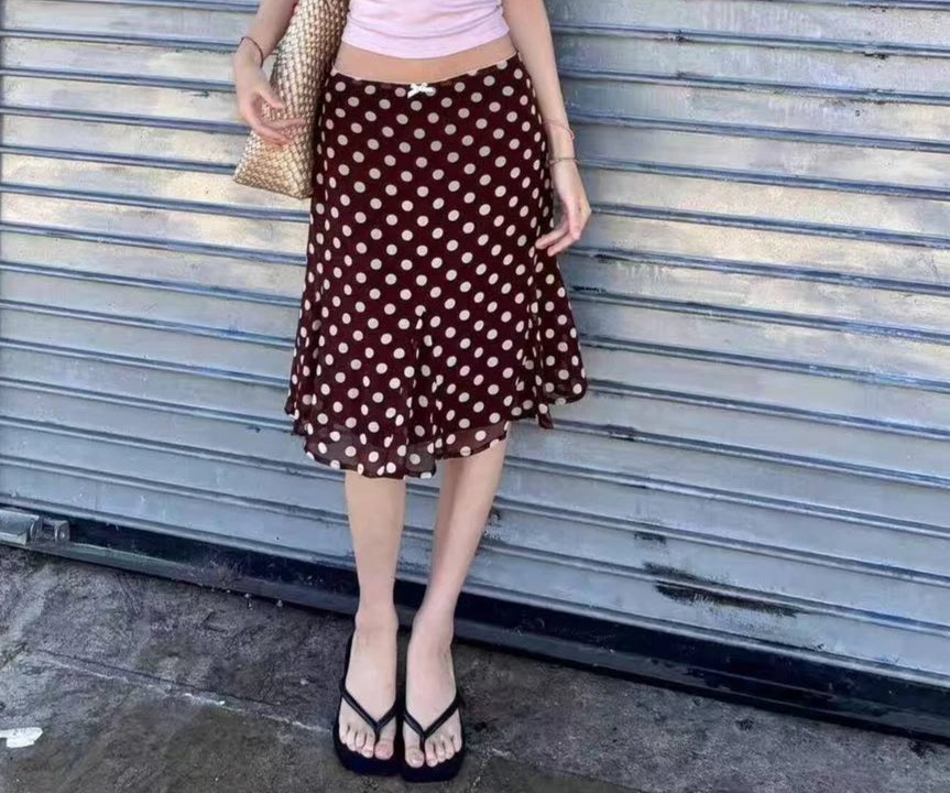Dot after Dark Midi Skirt
