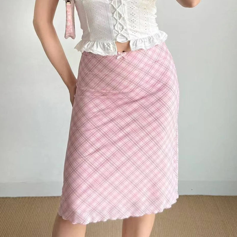 Off Duty Plaid Midi Skirt