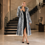 Zeyu 2026 New Arrival Women's Faux Fur Coat Ostrich Feathers Longline Hooded Loose-Fit Eco-friendly Windproof Stylish Warm